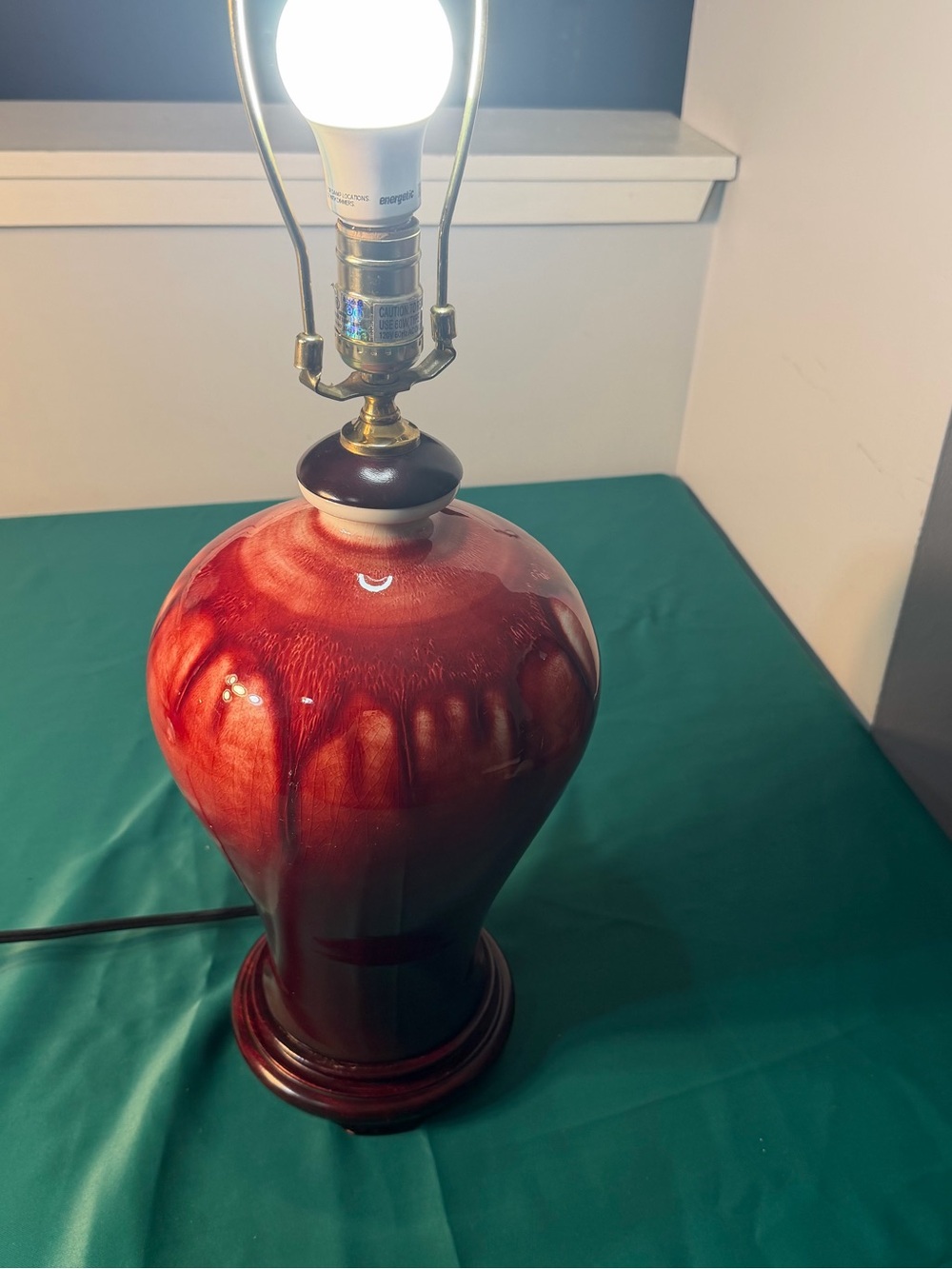 Red Ceramic Table Lamp - Home Accents